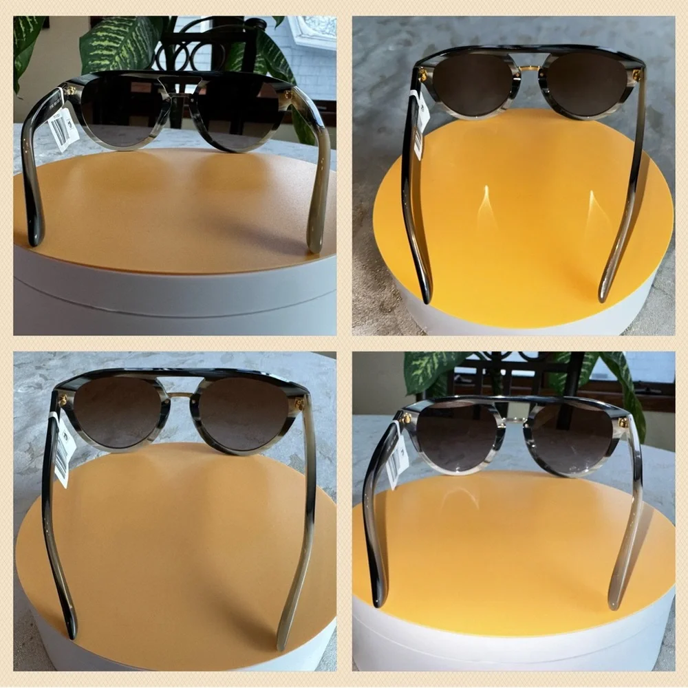 Tory Burch Sunglasses & Case Tortoise Pilot Sunglasses $188 NWT SOLD OUT ONLINE - Picture 7 of 15